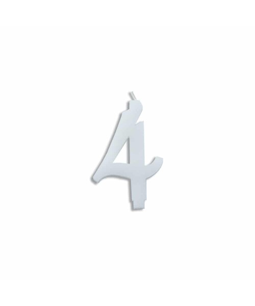 NUMERO  4  BIANCO H 7 CM