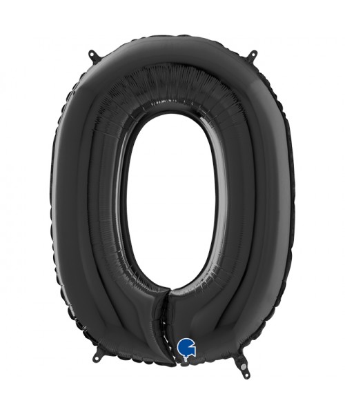 PALLONE MYLAR MEGA NUMERO N. 0 NERO 102CM - L'Officina delle