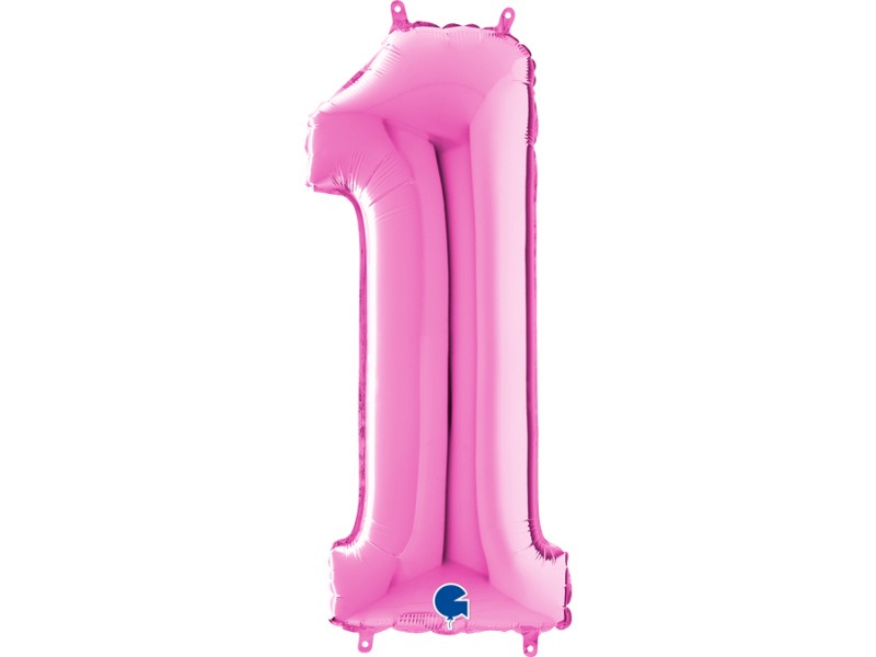 PALLONE MYLAR MEGA NUMERO N. 1 FUCSIA 102CM - L'Officina delle