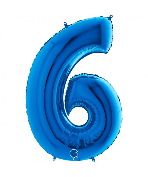 PALLONE MYLAR MEGA N. 6 - 9 BLU 102CM - L'Officina delle feste