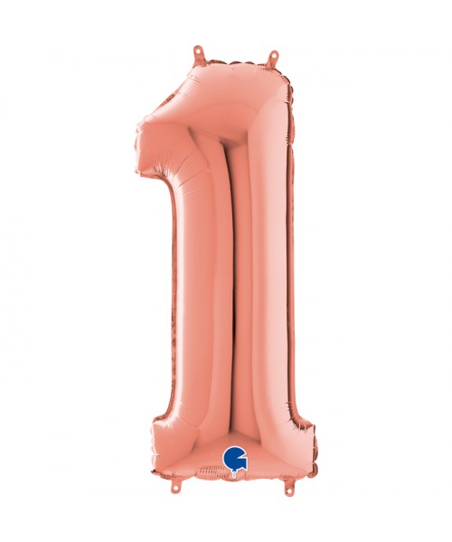 PALLONE MYLAR MEGA N. 1 ROSA GOLD 102CM - L'Officina delle feste