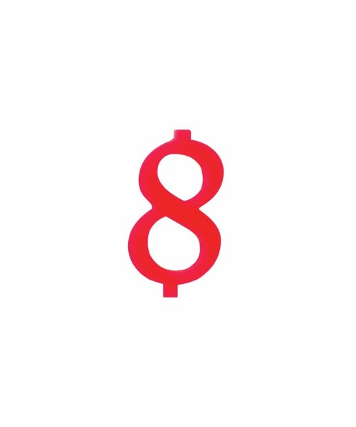 NUMERO  8  ROSSO H 7 CM