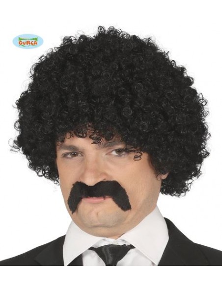 PARRUCCA CON RICCI NERI E BAFFI - L'Officina delle feste