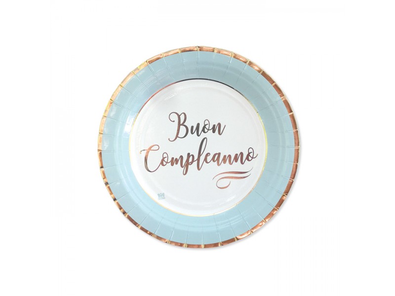 PIATTI BUON COMPL. CHIC CELESTE CM.18 PZ.8 - L'Officina delle