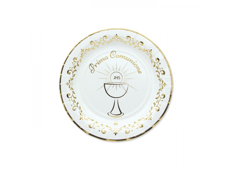 PIATTI PRIMA COMUNIONE GOLD CM.18 PZ.8 - L'Officina delle feste