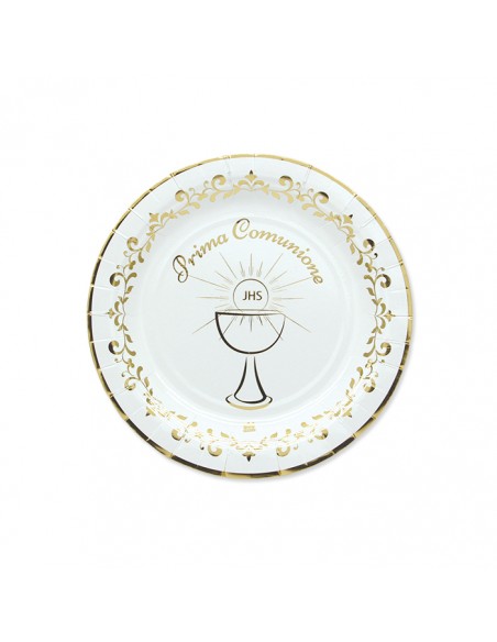 PIATTI PRIMA COMUNIONE GOLD CM.18 PZ.8 - L'Officina delle feste