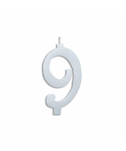 NUMERO  9  BIANCO H 12 CM