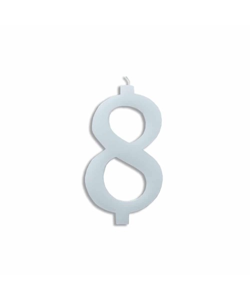 NUMERO  8  BIANCO H 12 CM