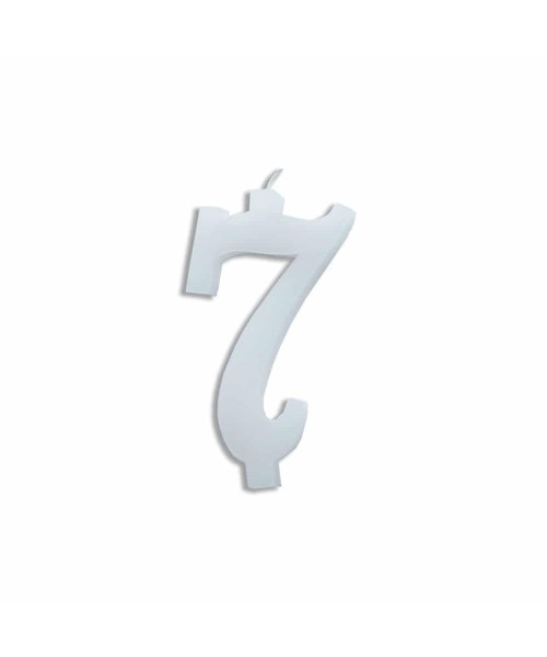 NUMERO  7  BIANCO H 12 CM