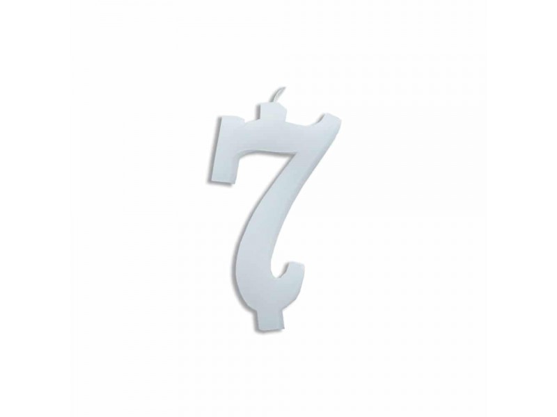 NUMERO  7  BIANCO H 12 CM