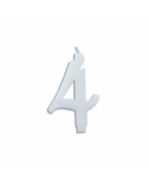 NUMERO  4  BIANCO H 12 CM