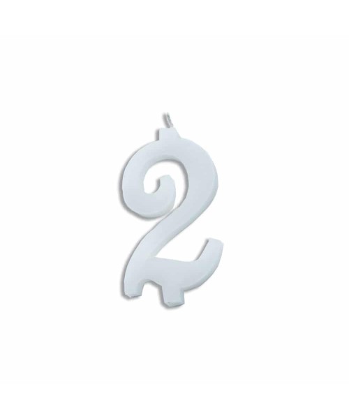 NUMERO  2  BIANCO H 12 CM