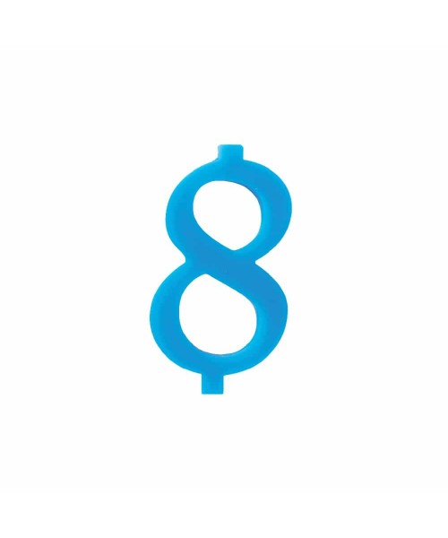 NUMERO  8  CELESTE H 12 CM