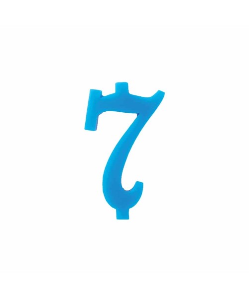 NUMERO  7  CELESTE  H 12 CM