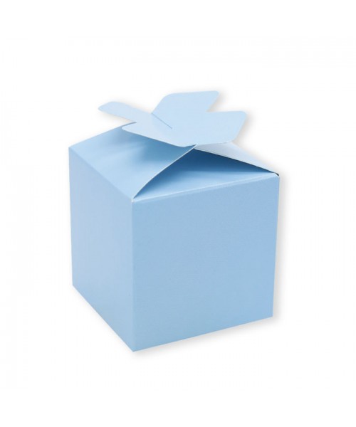 25 SCATOLINE CUBETTO FIOCCO CELESTE 5X7X5CM - L'Officina delle