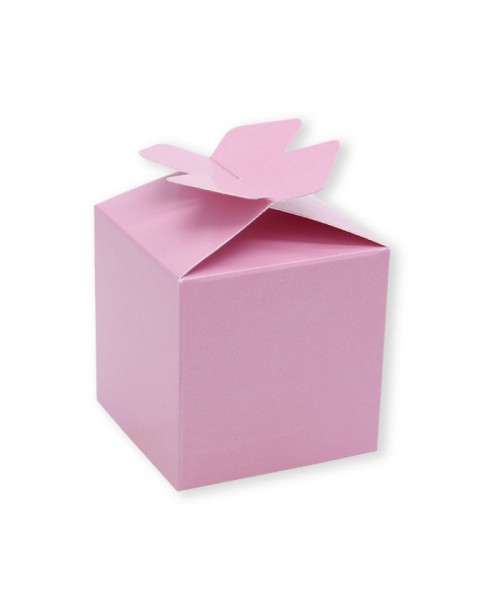 25 SCATOLINE CUBETTO FIOCCO ROSA 5X7X5CM - L'Officina delle