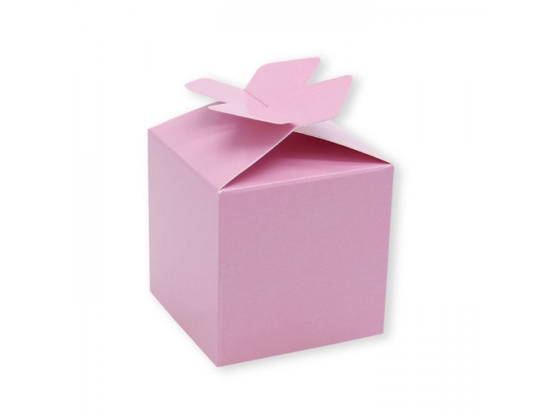 25 SCATOLINE CUBETTO FIOCCO ROSA 5X7X5CM - L'Officina delle