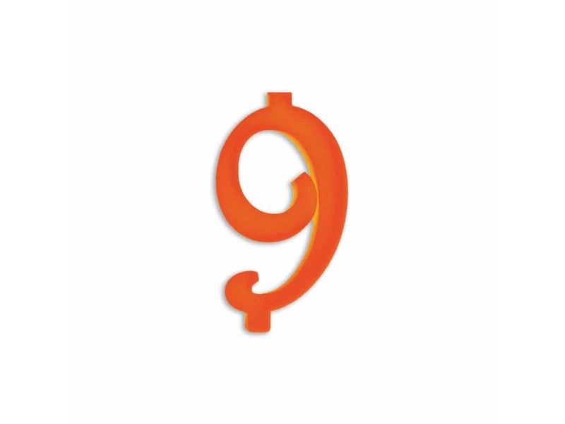 NUMERO  9  ARANCIO H 12 CM