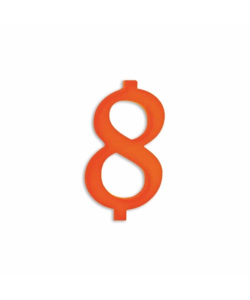 NUMERO  8  ARANCIO H 12 CM