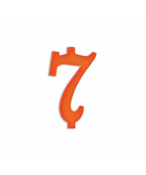 NUMERO  7  ARANCIO H 12 CM