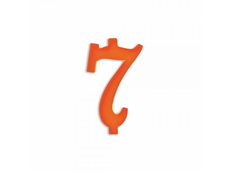 NUMERO  7  ARANCIO H 12 CM