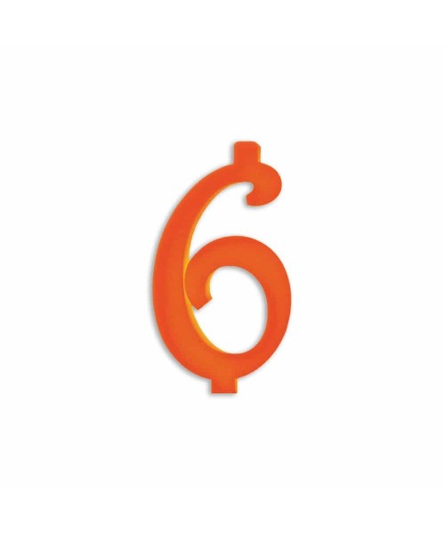 NUMERO  6  ARANCIO H 12 CM
