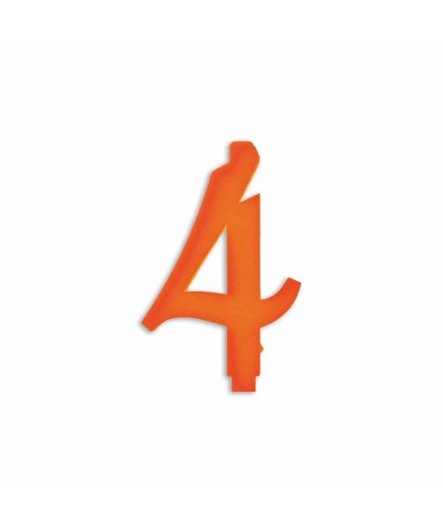 NUMERO  4  ARANCIO H 12 CM