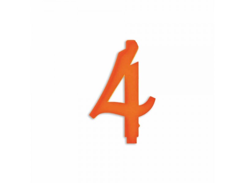 NUMERO  4  ARANCIO H 12 CM