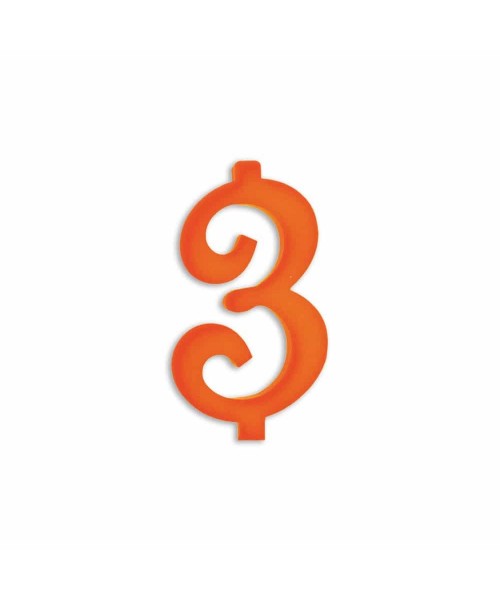 NUMERO  3  ARANCIO H 12 CM