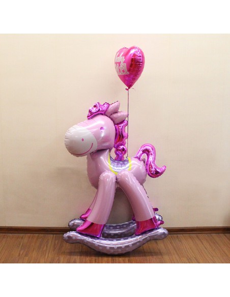 AIRWALKER CAVALLO A DONDOLO GIRL 58X127 - L'Officina delle feste