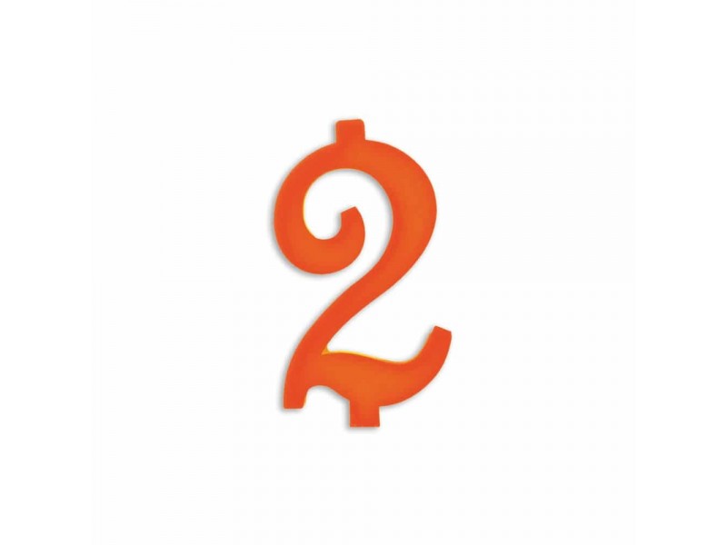 NUMERO  2  ARANCIO H 12 CM