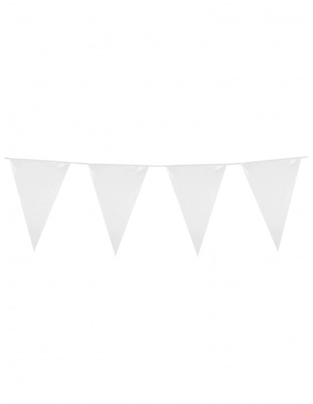 BANDIERINE 10MT BIANCHE PLASTICA 10MT - L'Officina delle feste
