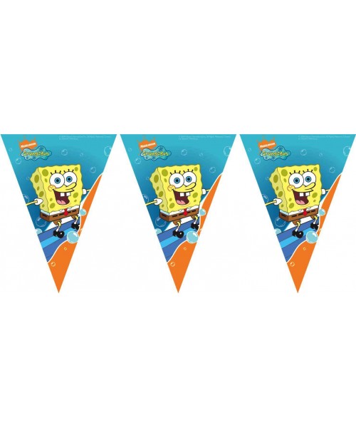 BANDIERINE PLASTICA SPONGEBOB 3 MT - L'Officina delle feste