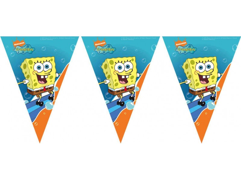 BANDIERINE PLASTICA SPONGEBOB 3 MT - L'Officina delle feste