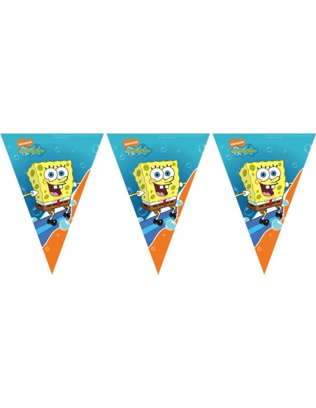 BANDIERINE PLASTICA SPONGEBOB 3 MT - L'Officina delle feste