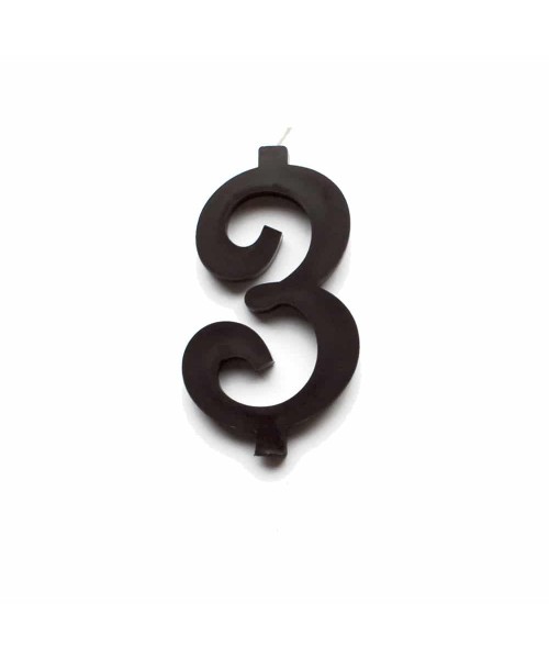 NUMERO  3  NERO H 12 CM