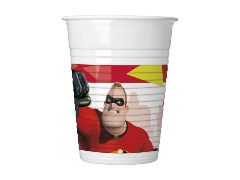 BICCHIERE 200ML 8PZ GLI INCREDIBILI 2 - L'Officina delle feste