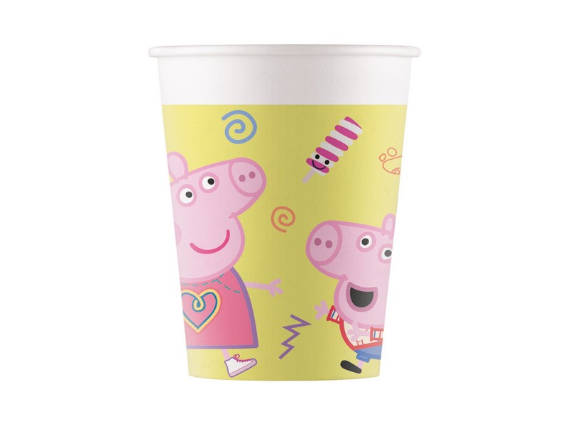 Bicchiere carta 200 ml Peppa Pig Messy 8 pz - L'Officina delle