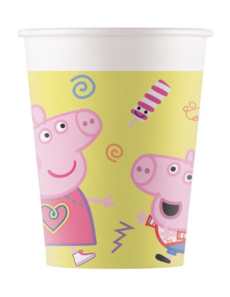 Bicchiere carta 200 ml Peppa Pig Messy 8 pz - L'Officina delle