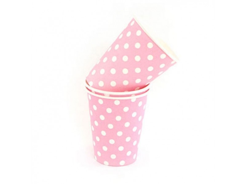 BICCHIERE CARTA POIS PZ. 6 ROSA 200ML - L'Officina delle feste