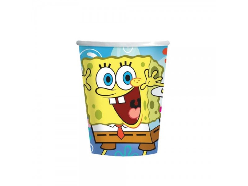 BICCHIERE CARTA SPONGEBOB 8PZ 266ML - L'Officina delle feste