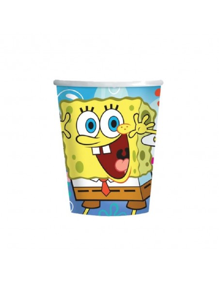 BICCHIERE CARTA SPONGEBOB 8PZ 266ML - L'Officina delle feste