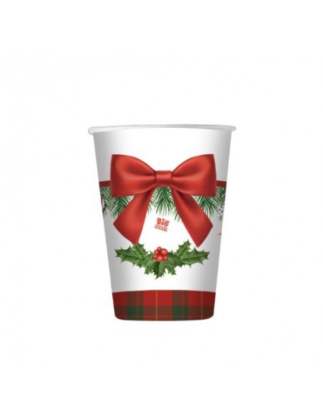 BICCHIERE CARTA CHRISTMAS KILT 8PZ CC.200 - L'Officina delle