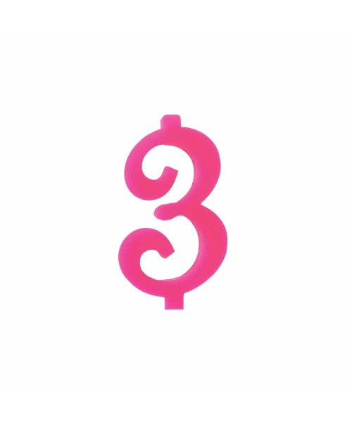 NUMERO  3  FUCSIA H 12 CM