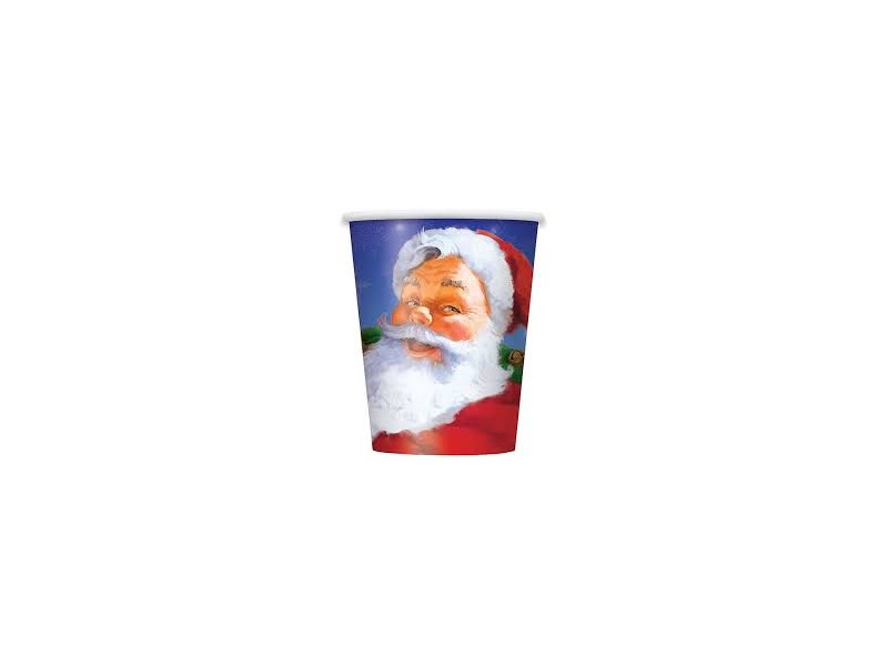 BICCHIERE HOLIDAY SANTA CLAUS PZ. 8 266ML - L'Officina delle