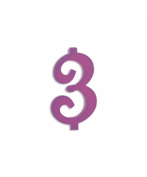 NUMERO  3  LILLA H 12 CM