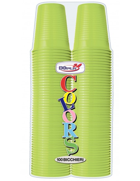 BICCHIERI 200CC VERDE ACIDO 100PZ - L'Officina delle feste