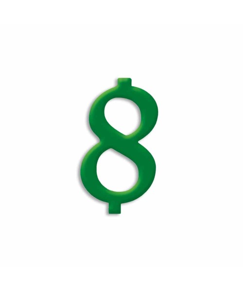 NUMERO  8  VERDE FORESTA H 12 CM