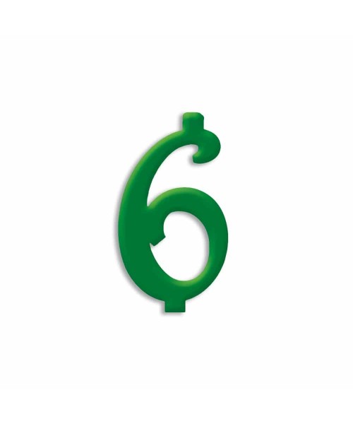 NUMERO  6  VERDE FORESTA H 12 CM