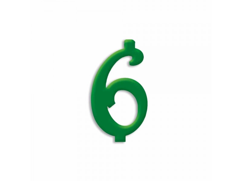 NUMERO  6  VERDE FORESTA H 12 CM